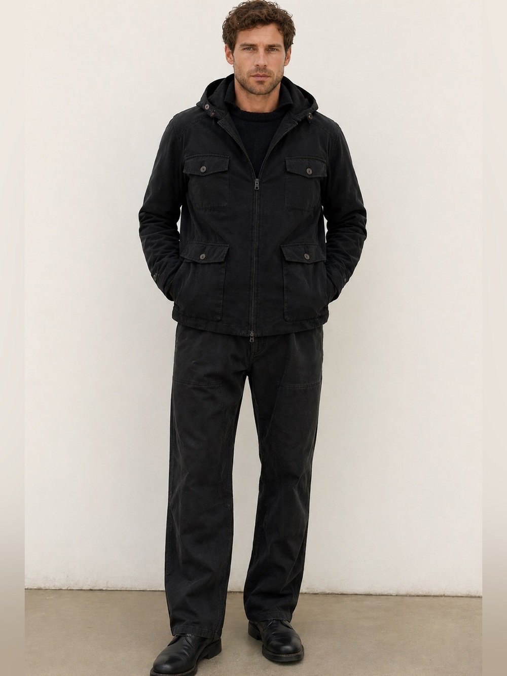 Urban Outfitters Standard Cloth black velvet hooded jacket